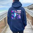 Bruh Its My Birthday Llama Boy Game Dad And Mom Women Oversized Hoodie Back Print Navy Blue
