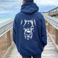 Cane Corso Mastín Italiano Cabeza De Perro Cuello Women Oversized Hoodie Back Print Navy Blue