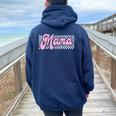 Checkered Mama Pink Checker Print Women Oversized Hoodie Back Print Navy Blue