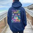 Cruise Mother Daughter Trip 2025 Mom Daughter Vacation Women Oversized Hoodie Back Print Navy Blue