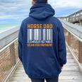 Dad Of Horse Lover Equestrian Horseback Rider Horse Riding Women Oversized Hoodie Back Print Navy Blue