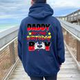 Dad And Mom Daddy Of The Birthday Boy Family Party Decor Women Oversized Hoodie Back Print Navy Blue