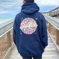 Discoball Taylor First Name Personalized Birthday Girl Party Women Oversized Hoodie Back Print Navy Blue