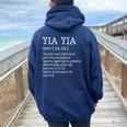 Family For Yia Yia Greek Grandma Ideas Women Oversized Hoodie Back Print Navy Blue Family For Yia Yia Greek Grandma Ideas Women Oversized Hoodie Back Print Navy Blue