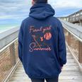 Feral Girl Summer Oversized Hoodie - Raccoon Vacation Design Navy Blue