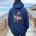 Ferret Oversized Hoodie for Women | Howling Moon Back Print | Cozy Unisex Navy Blue