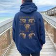 God Says I Am Elephant Lover Men Women Christian Women Oversized Hoodie Back Print Navy Blue
