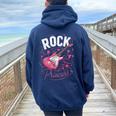 Guitarra Eléctrica Para Niñas Y Es Women Oversized Hoodie Back Print Navy Blue
