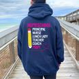 Home-School Mom Homeschooling Mama Mommy Mother Women Women Oversized Hoodie Back Print Navy Blue