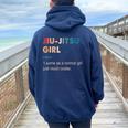 Jiu-Jitsu Girl Definition Jiu-Jitsu Regalo Para Niñas Women Oversized Hoodie Back Print Navy Blue