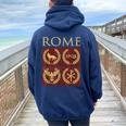 La Historia De Roma La Antigua Roma Women Oversized Hoodie Back Print Navy Blue