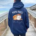 Mama Makes The Dough Sour Dough Bread Homemade Mom Women Oversized Hoodie Back Print Navy Blue Mama Makes The Dough Sour Dough Bread Homemade Mom Women Oversized Hoodie Back Print Navy Blue