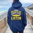 Programador Informático Codificaciónentilador De Pato De Goma Women Oversized Hoodie Back Print Navy Blue