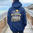 Proud Grandma Of A Class Of 2025 Graduate Senior Graduation Women Oversized Hoodie Back Print Navy Blue