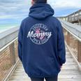 Proud New Mommy It's A Girl Mom To Be 1St Time Mother Women Oversized Hoodie Back Print Navy Blue
