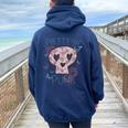 Punk-Rock 'N' Roll Música Bonita En Punk Es Damas Niños Women Oversized Hoodie Back Print Navy Blue