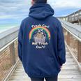 Raccoon Back Print Women's Oversized Hoodie | Fun & Eco Theme Navy Blue
