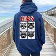 Raccoon Band Concert Hoodie - Oversized | Unisex Back Print Navy Blue