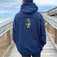 Raccoon Cowboy Back Print Hoodie for Women | Oversized & Fun Navy Blue