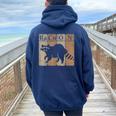 Raccoon Lover Hoodie | Chemistry Theme Oversized Back Print Navy Blue