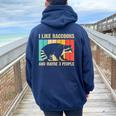 Raccoon Lover Oversized Hoodie for Men & Women – Cozy Back Print Navy Blue