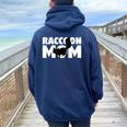 Raccoon Lover Oversized Hoodie for Mom | Animal Back Print Tee Navy Blue