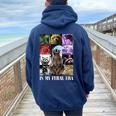 Raccoon Meme Hoodie for Women | Oversized & Quirky Style | Fun Back Print Navy Blue