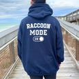 Raccoon Mode On Oversized Hoodie | Cute Animal Lover Gift for Women Navy Blue