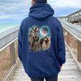 Raccoon Moon Hoodie - Unisex Oversized Back Print for All Ages Navy Blue