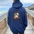 Raccoon & Possum Hoodie - Oversized Women's Back Print Casual Navy Blue