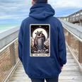 Raccoon Tarot 'The Lovers' Women's Oversized Hoodie - Boho Bliss Navy Blue