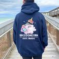 Raccoonicorn Raccoon Lover Women’s Oversized Hoodie - Fun Back Print Navy Blue