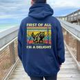 Retro Raccoon Women's Oversized Hoodie – Back Print – Fun & Bold Navy Blue