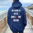 Rick I Love My Mum Cute Personal Mother's Day Women Oversized Hoodie Back Print Navy Blue