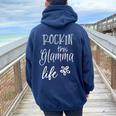Rockin This Glamma Life Special Grandma Women Oversized Hoodie Back Print Navy Blue