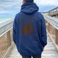 Sarcastic Raccoon Oversized Women's Hoodie - Funny Back Print Navy Blue