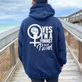 Sí Soy Feminista Y Estoy Orgullosa Chicas Feminismo Women Oversized Hoodie Back Print Navy Blue