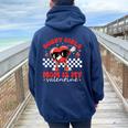 Sorry Girls Mom Is My Valentine Boys Valentines Day Heart Women Oversized Hoodie Back Print Navy Blue