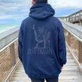 Stay Trashy Raccoon Hoodie - Feminine Halloween Oversized Style Navy Blue