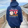 That's My Grandson Out There Baseball Mother's Day Grandma Women Oversized Hoodie Back Print Navy Blue That's My Grandson Out There Baseball Mother's Day Grandma Women Oversized Hoodie Back Print Navy Blue