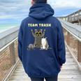 Trash Animals Oversized Women's Hoodie | Opossum Raccoon Rat Design Navy Blue