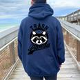 Trash Panda Raccoon Hoodie - Oversized Women's Meme Apparel Navy Blue