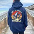 Trash Panda Women's Oversized Hoodie - Raccoon Opossum Fun Navy Blue