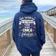Una Chica Fabulosa Divertido Adolescentes Chica Joven Women Oversized Hoodie Back Print Navy Blue