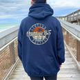 Vintage 1965 60Th Birthday For 60 Year Old Women Oversized Hoodie Back Print Navy Blue