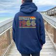 Vintage 1966 58Th Birthday 58 Years Old Vintage Women Oversized Hoodie Back Print Navy Blue