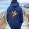 Vintage Howdy Y'All Rodeo Western Country Southern Cowgirl Women Oversized Hoodie Back Print Navy Blue