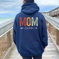 Vintage Mom Est 2025 Promoted To Mommy Mother's Day 2025 Women Oversized Hoodie Back Print Navy Blue