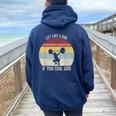Vintage Retro Lift Like A Girl If You Can Bro Weightlifting Women Oversized Hoodie Back Print Navy Blue Vintage Retro Lift Like A Girl If You Can Bro Weightlifting Women Oversized Hoodie Back Print Navy Blue