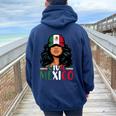Viva Mexico Mexican Girl Independence Day Mexican Flag Women Women Oversized Hoodie Back Print Navy Blue